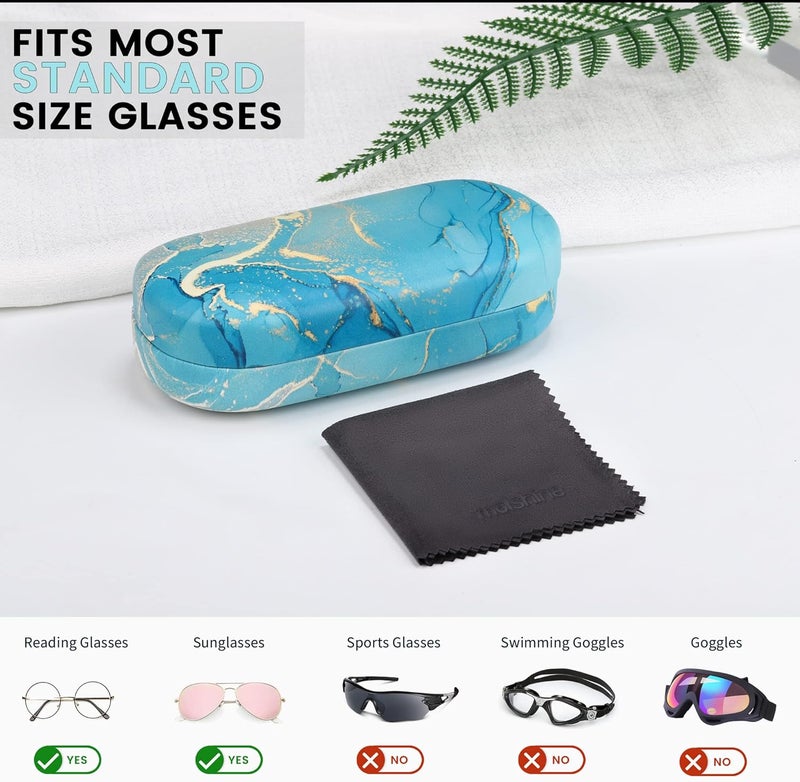 molshine Hard Shell Sunglasses Case,Classic Large Glasses Case for Women Men,Sunglass Eyeglasses - Image 3